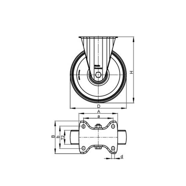 B-PO-100G02-GPRS Ruedas Industriales B-PO-100G02-GPRS